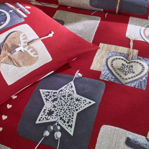 Linge de lit Chalet flanelle (rouge)