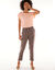 Effen T-shirt met knoopdetail, jerseytricot (abrikoos)