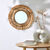 Rond muurspiegel met raffia-effect (naturel)