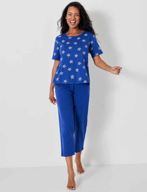 Caprama met sterrenprint (felblauw)