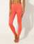 Legging met hoge taille en pasjes in nettricot (koraal)