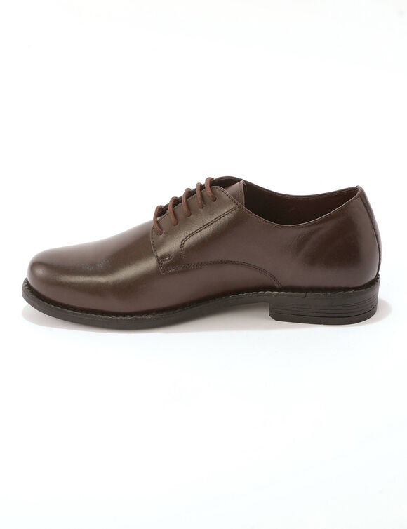 Derbies cuir &agrave; lacets (chocolat)