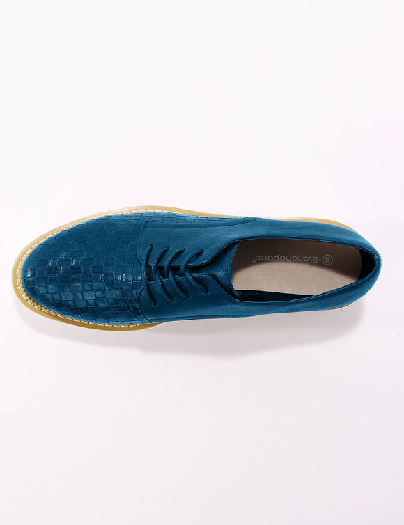 Derbies compensées effet tissé - marine (marine)