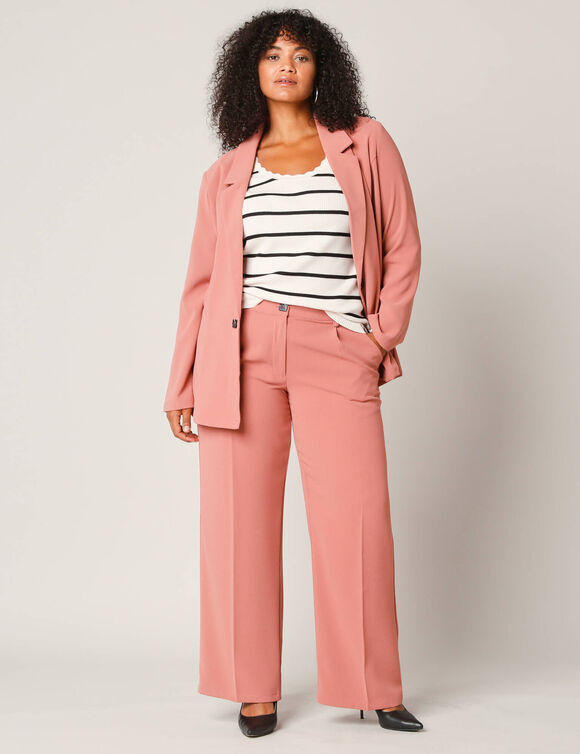 Veste blazer fluide manches longues (bois de rose)