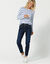 T-shirt in biokatoen met lange mouwen en marinestrepen (wit / blauw)