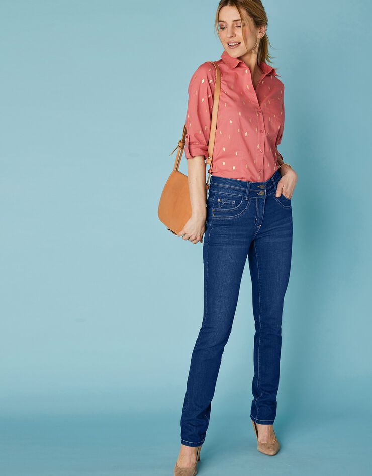 Jean coupe droite délavé stretch (dark blue)