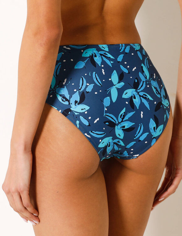 Bas de maillot de bain culotte maxi imprim&eacute; Lokia (bleu)