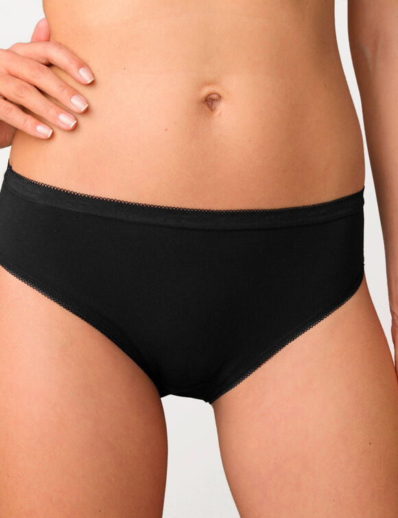 Basic midislip - set van 3 (zwart)