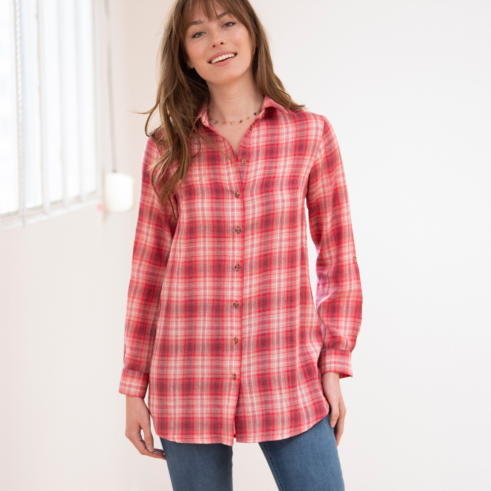 Chemise longue a hotsell carreaux