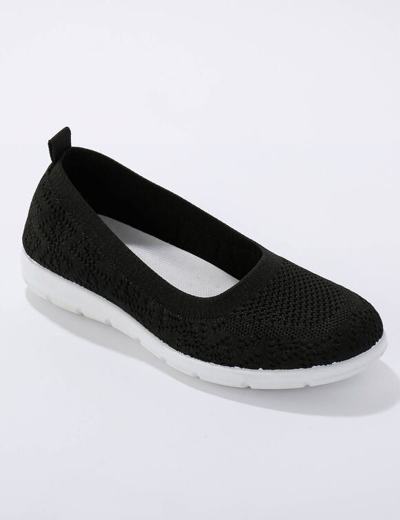 Ultralichte ballerina's in mesh (zwart)