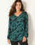 Tuniek met tweekleurige print, crêpe (groen / zwart)