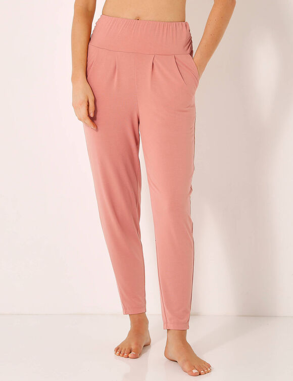 Pantalon de yoga en maille, coupe ultra confort (p&ecirc;che)
