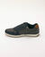 Leren sneakers met ritssluiting en vaste vetersluiting (marine)