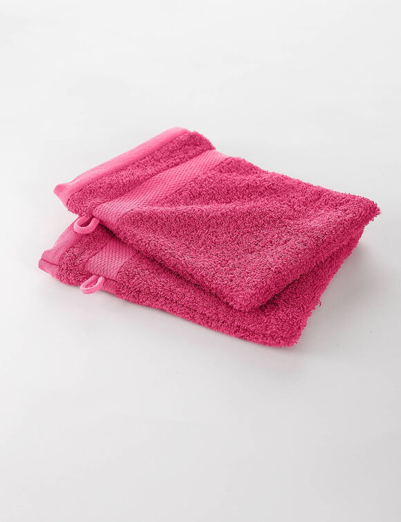 Collection serviettes de bain unies coton modal 500 g/m² (framboise)