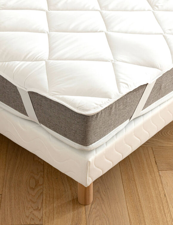 Surmatelas 1er prix antibactérien 400 g/m² (blanc)