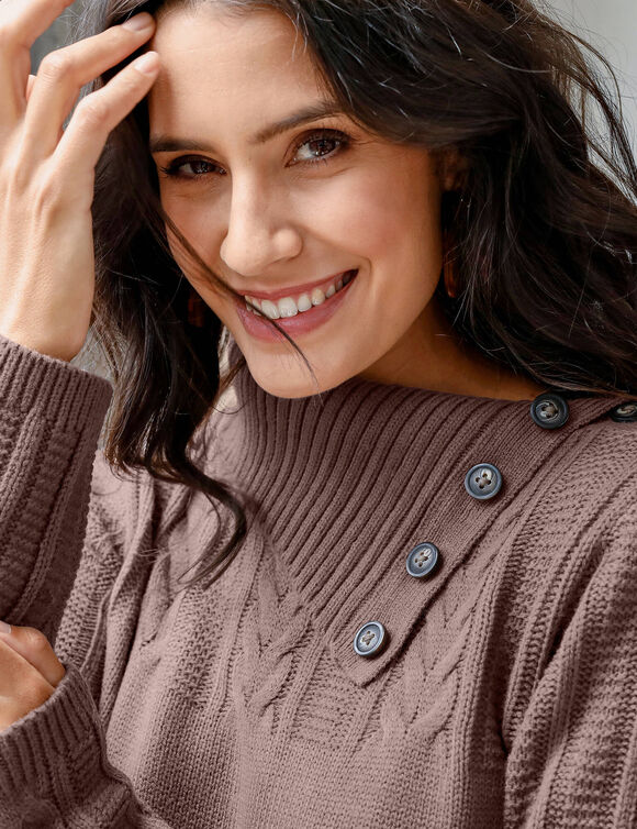 Robe pull maille torsadée (taupe)