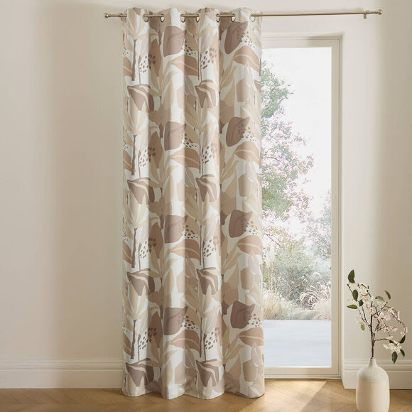 Verduisterend gordijn met plantenprint (naturel)