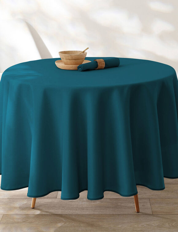 Nappe unie entretien facile (bleu canard)