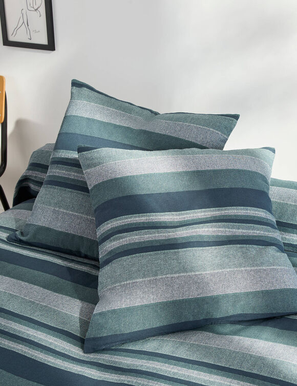 Plaid jet&eacute; multicolore coton tissage artisanal (bleu marine)