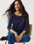 T-shirt met loose volume en 3/4-mouwen (marine)