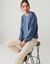 Pull col rond, maille pointelle toucher doux (bleu denim)