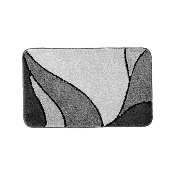 Tapis de bain motif végétal (gris)