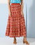 Lange strokenrok met ikatprint, crepon (terracotta)