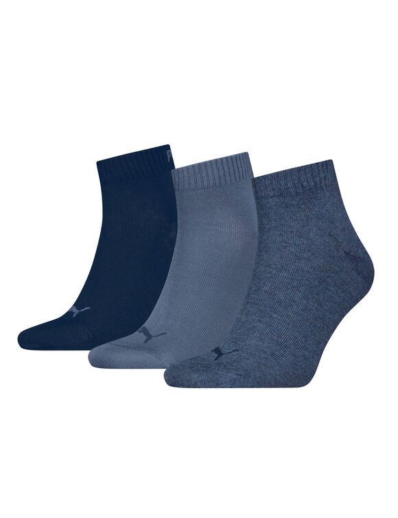 Chaussettes Quarter - lot de 3 paires (bleu denim)