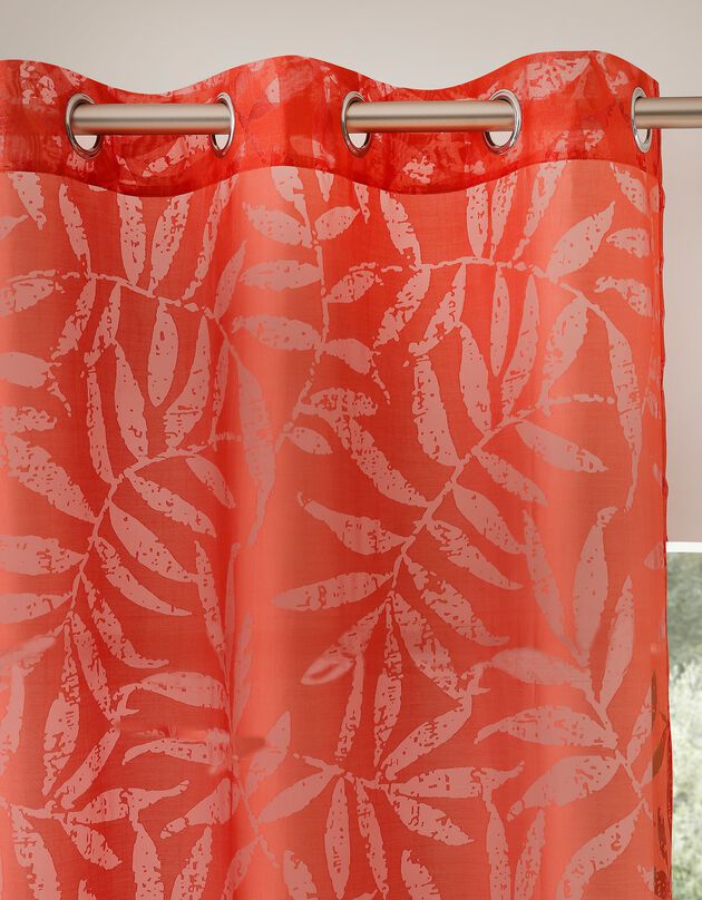 Panneau voile dévoré motif feuillage (terracotta)