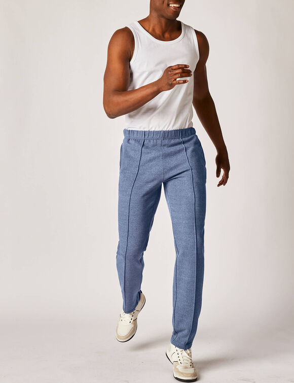 Pantalon loisirs molleton, bas droits (bleu jean)