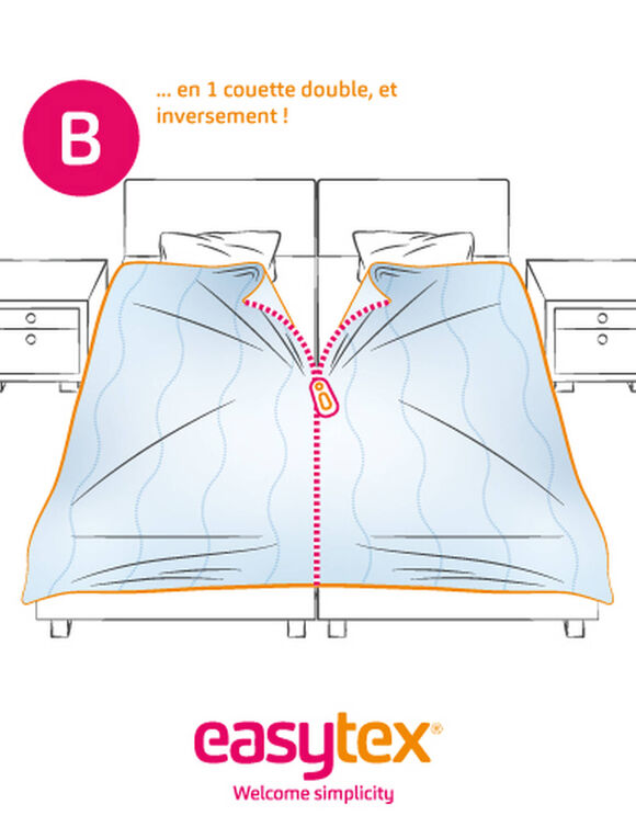 Twin-dekbed, in twee&euml;n te splitsen, 350 g/m&sup2; (wit)