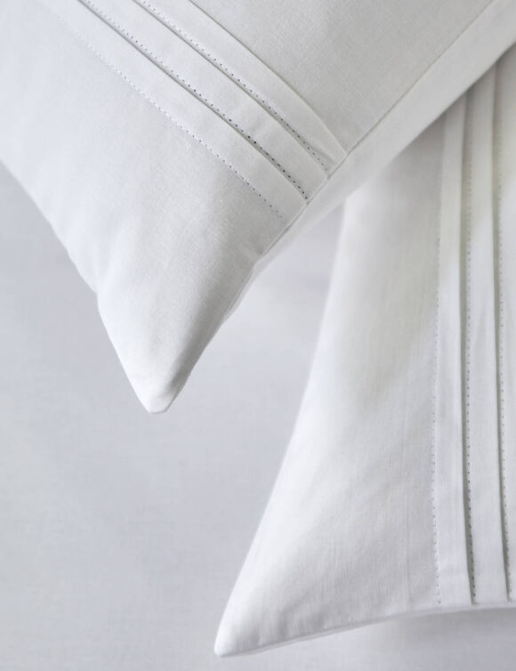 Linge de lit blanc plis plats Colombine® (blanc)