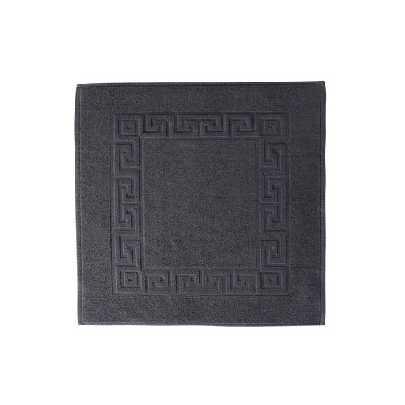 Tapis de bain éponge liteau motif frise grecque (anthracite)