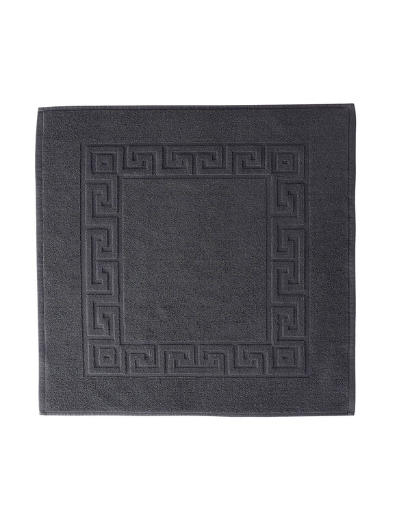 Tapis de bain éponge liteau motif frise grecque (anthracite)