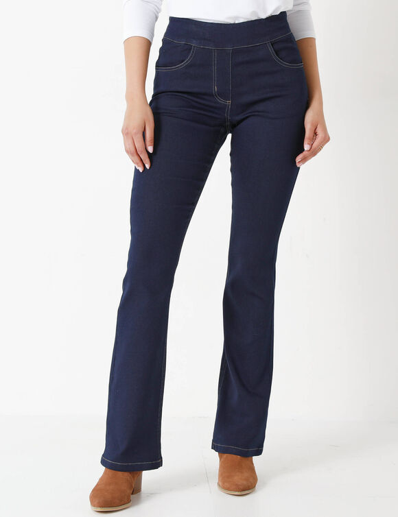 Ultracomfortabele bootcut jeans, kleine lengte (dark blue)