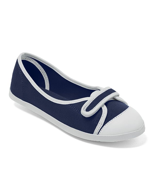 Ballerines toile (marine / blanc)