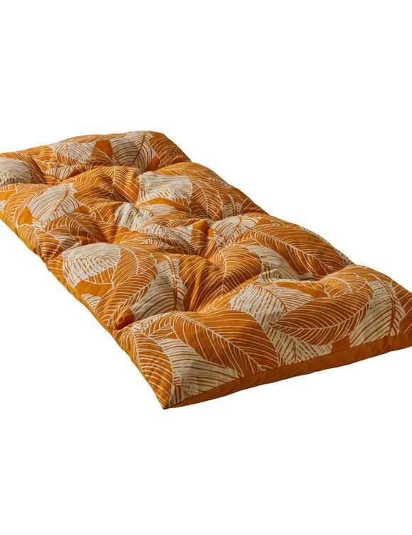 Long coussin déco imprimé feuillage (jaune)