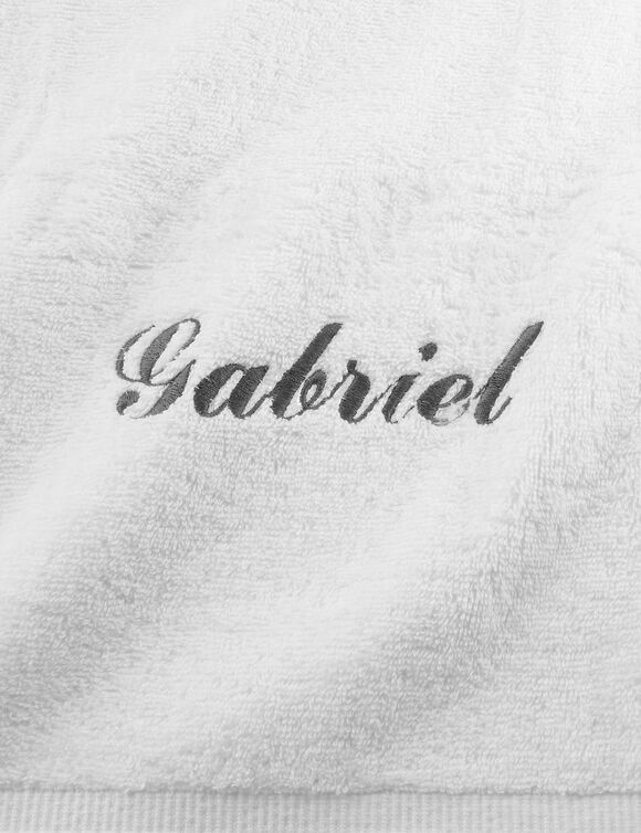 Effen handdoek, zacht comfort, personaliseerbaar (wit)