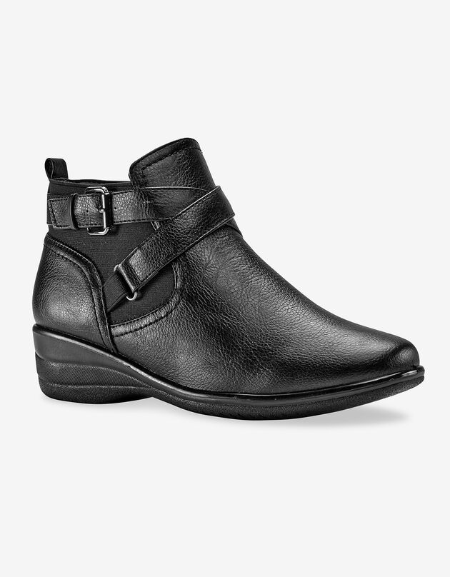 Comfortabele low-boots met sleehak en rits (zwart)