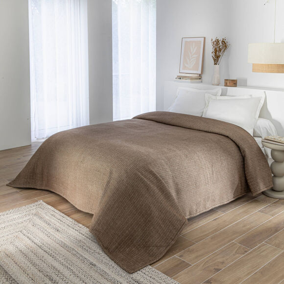 Couverture mélange laine et acrylique Courtelle® 450 g/m² (havane)