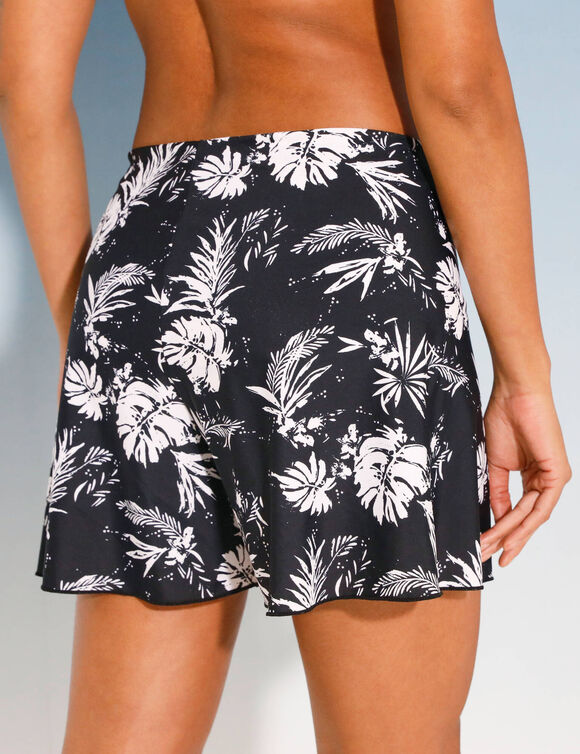 Short de bain flottant imprimé Tabika (noir / beige)