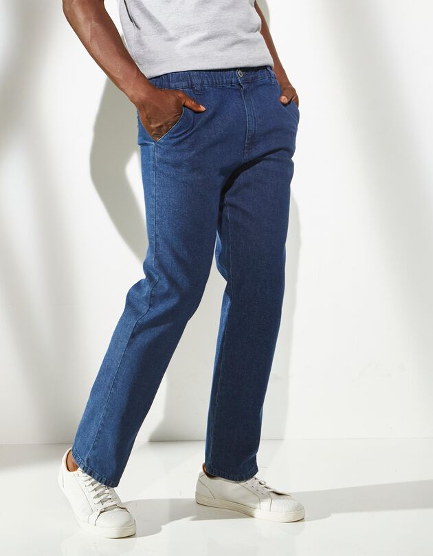 Jeans in urban stijl met elastische tailleband (stone)