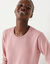 Pull col rond, laine d'agneau (rose poudr&eacute;)
