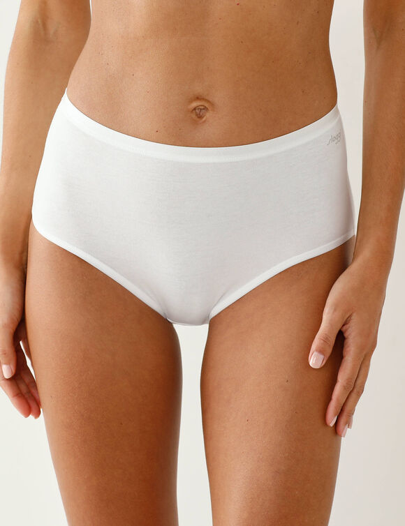 Culotte maxi &laquo; Go Daily Cotton&raquo; coton stretch - 2+1 (blanc cass&eacute;)