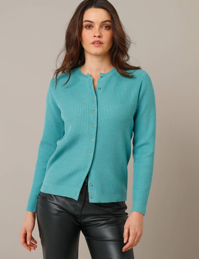 Chemise col boutonné à fines rayures bleues