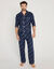 Pyjama boutonn&eacute; imprim&eacute; flanelle (marine)