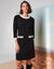 Tweekleurige jurk, milanotricot (zwart / ecru)