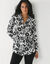 Likethemd met tweekleurige print, crêpe (ecru / zwart)