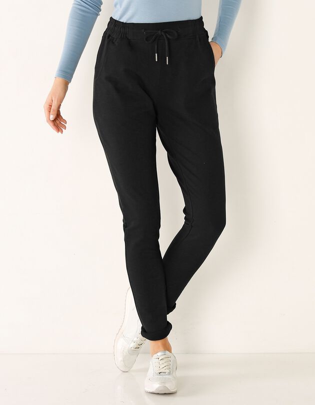 Pantalon jogpant ceinture élastiquée molleton  (noir)