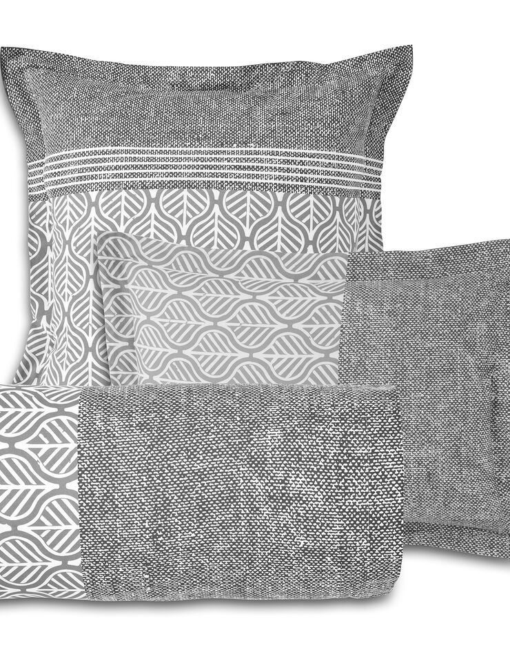 Linge de lit Tommy en coton imprimé géométrique (gris)